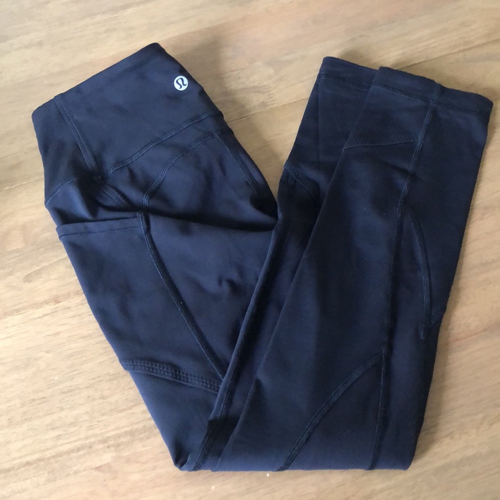 Lululemon, All the Right Places High-Rise Drawcord Waist Crop 23”, black, size 2 - Picture 7 of 8